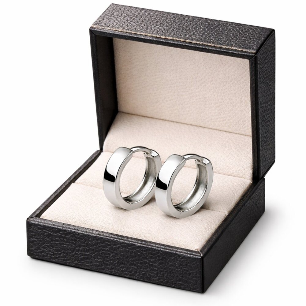925 Sterling Silver Huggie Hoop Earrings, Minimalist Unisex Hoops